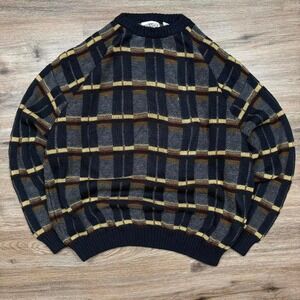 3d knit style dark colored vintage 90s knit sweater